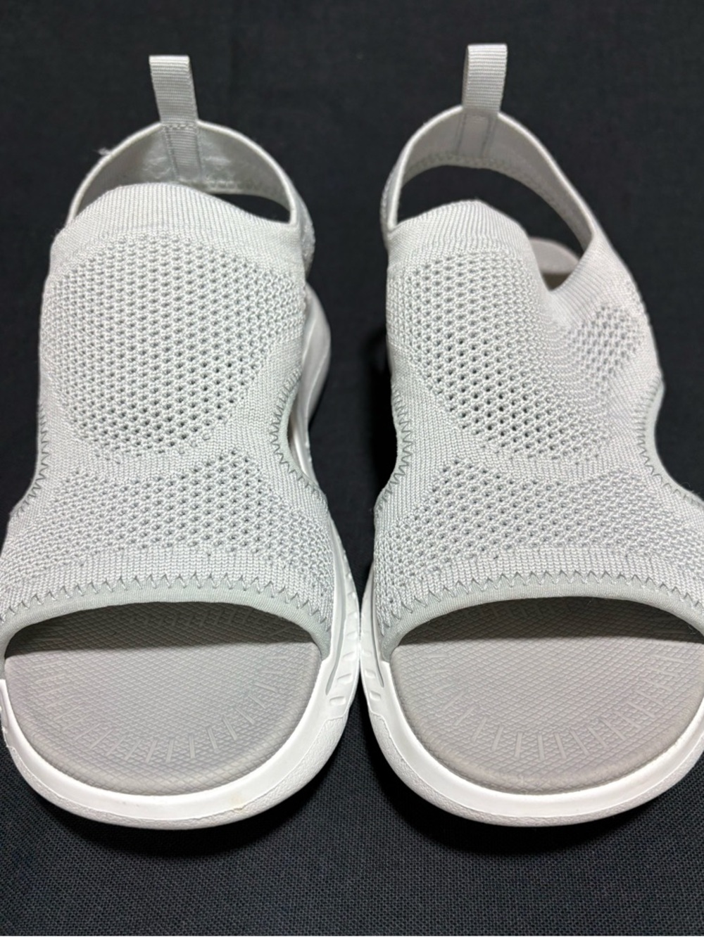Easy Spirit Alma Light Gray Knit Slingback Sandals Women’s Size 7M